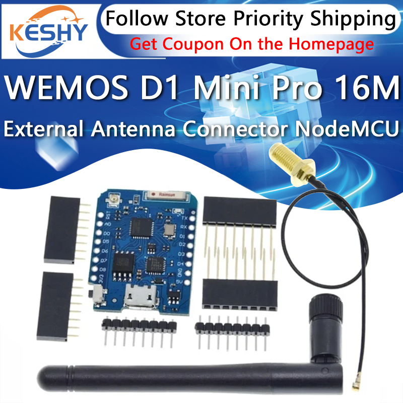 WEMOS D1 Mini Pro 16M байт раз – обзор и цена D1 Mini Pro