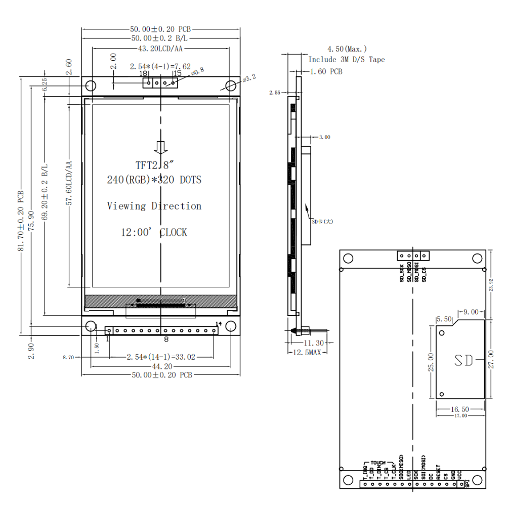2,8-дюймовый TFT LCD дисплейны – обзор и цена Esp32 S3 Devkitc 1